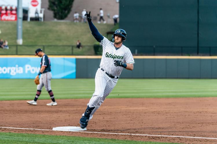 Greyson Jenista homers twice for Stripers, prevents sweep down on the farm